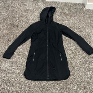 Lululemon Women's Black Rain Rules Long Sleeve Outdoor Hooded Rain Jacket Size 8